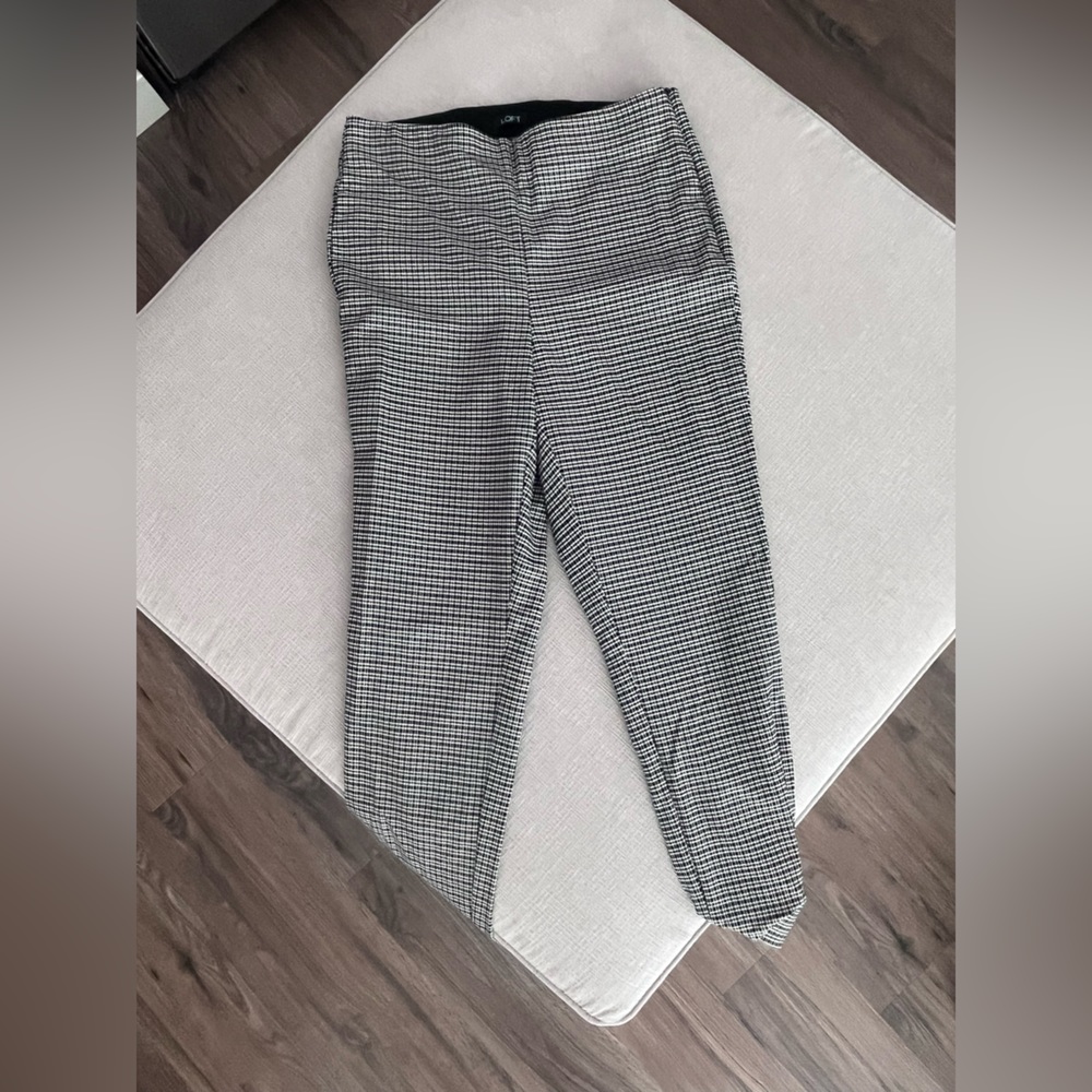 LOFT High Waisted Skinny Curve Plaid Leggings - Size 8
